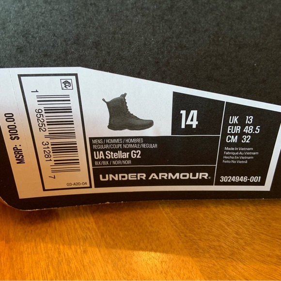 NWB Under Armour Men’s Stellar G2 Black Tactical Boots Sz 14 - Picture 8 of 11